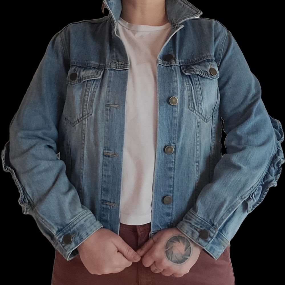 DENIM ruffle jacket - Picture 3 of 8